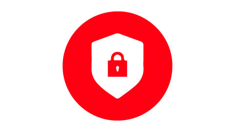 Red and White Padlock Logo