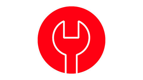 Red and White Spanner Logo