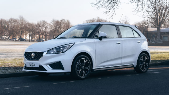 White MG3 Parked On Road