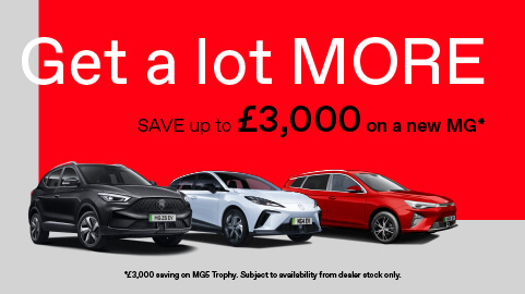 Save up to £3,000* on a new MG
