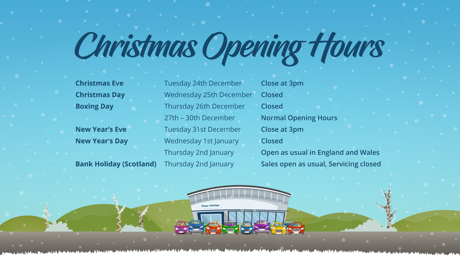 Christmas online opening hours