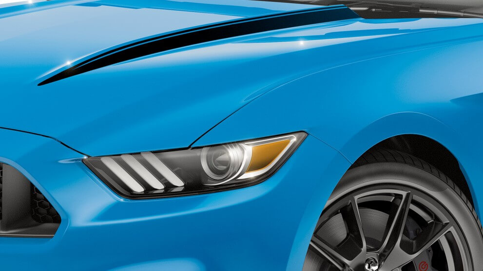 Blue Ford Mustang