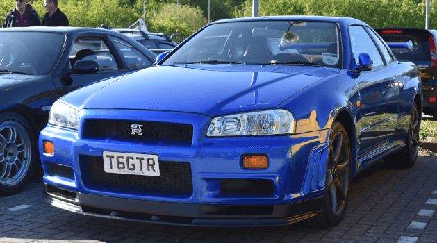 Blue Nissan Skyline