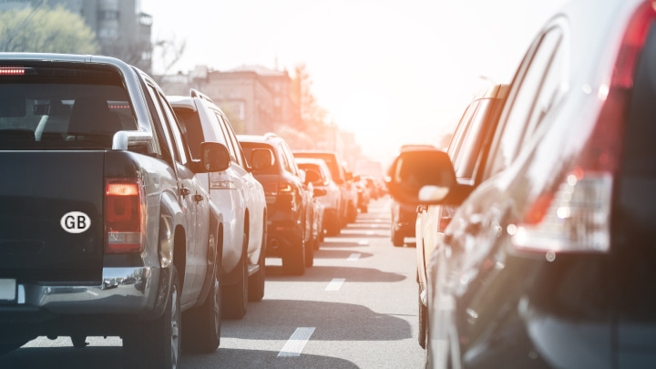 Car Traffic With GB Sticker