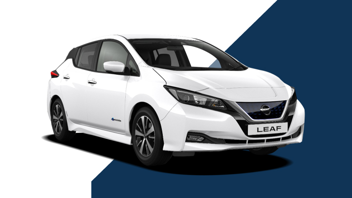white nissan leaf