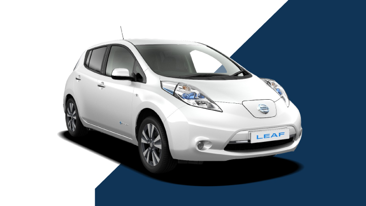 white nissan leaf