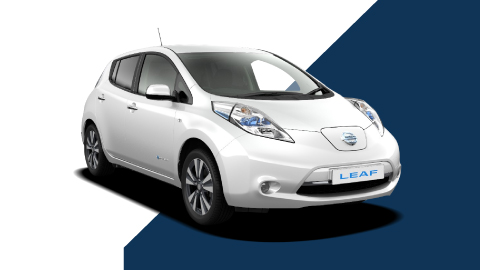 white nissan leaf