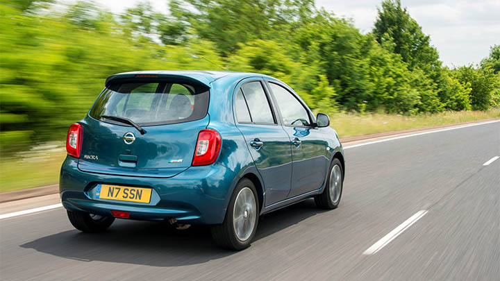 nissan micra driving, rear quarter