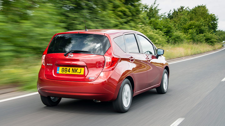 nissan note driving, rear quarter