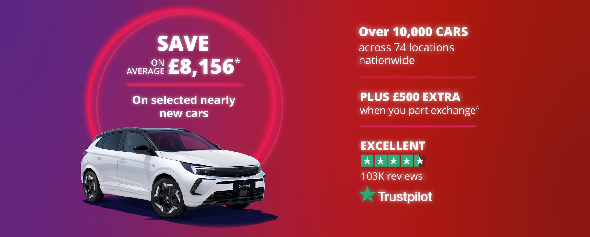 Evans Halshaw Nearly New Cars Promotional Message With White Vehicle