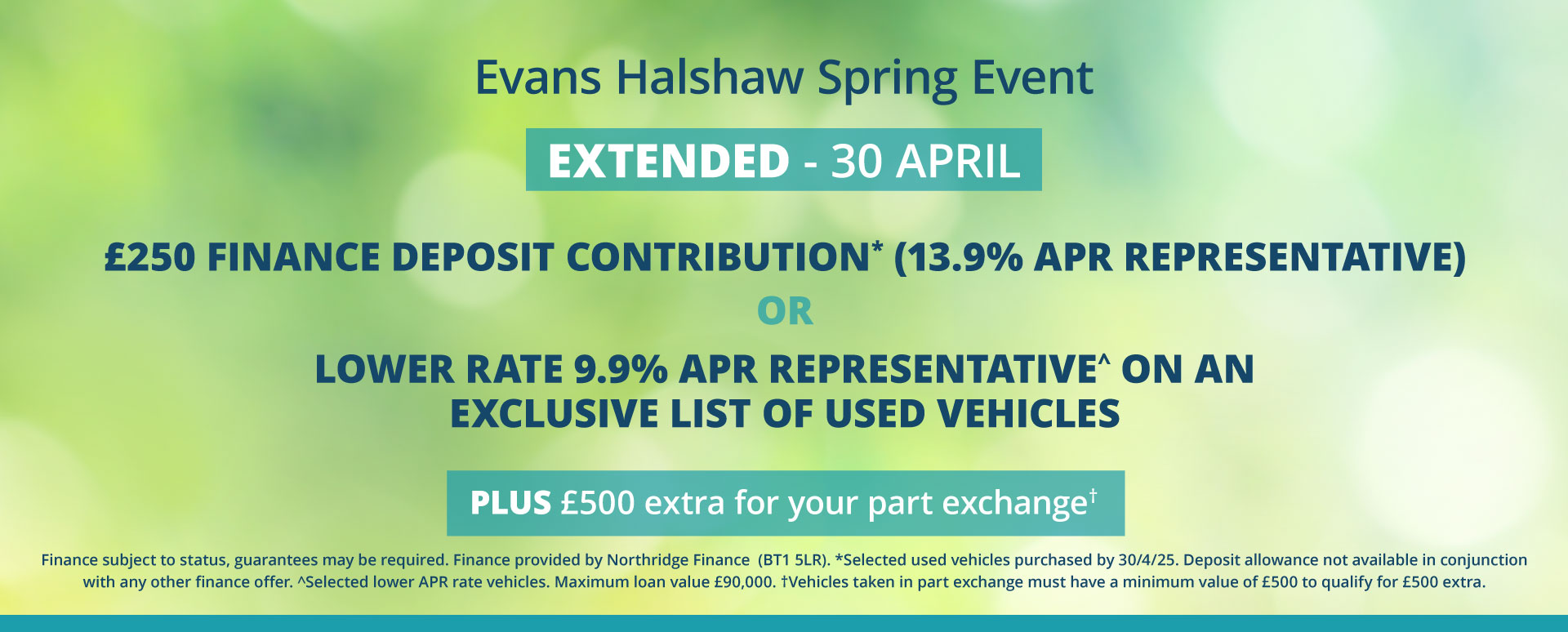 Evans Halshaw Spring event extension
