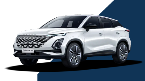 OMODA 5 white and blue background