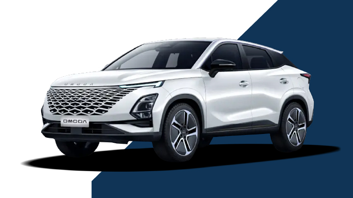 OMODA 5 white and blue background