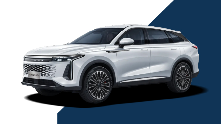 OMODA 9 white and blue background