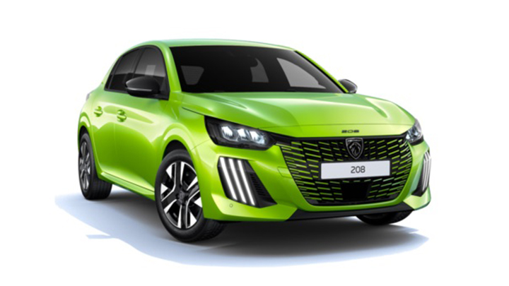 Yellow Peugeot e-208 Allure Trim