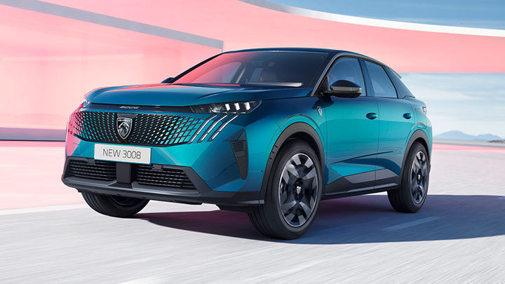 Blue Peugeot 3008 Front