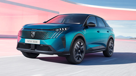 Blue Peugeot 3008 Front
