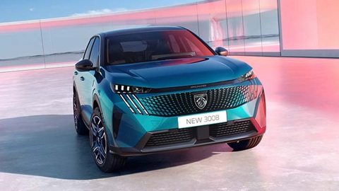 Blue Peugeot 3008 Front