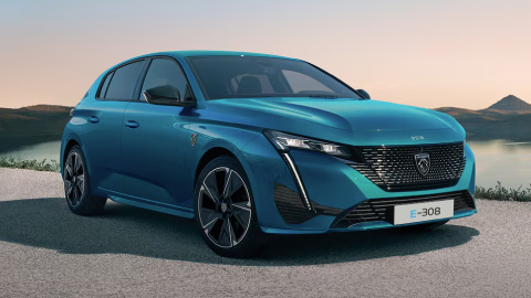 Blue Peugeot e-308