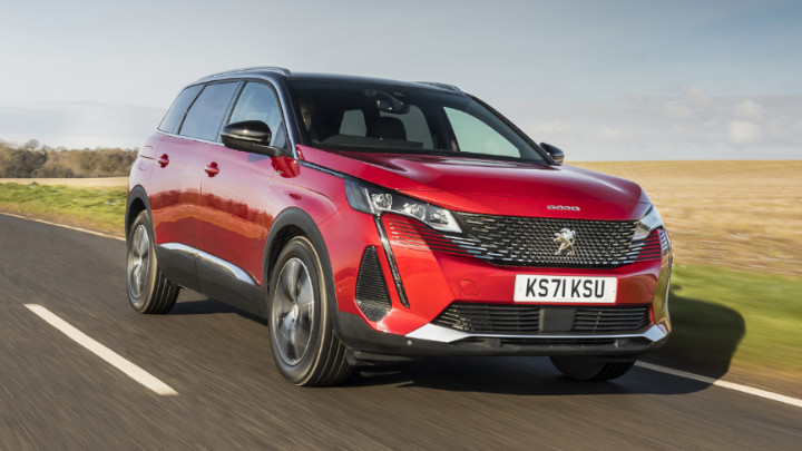 Red Peugeot 5008 Exterior Front Driving