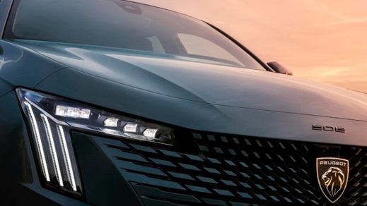 Grey Peugeot 508 Grille and LED Headlights