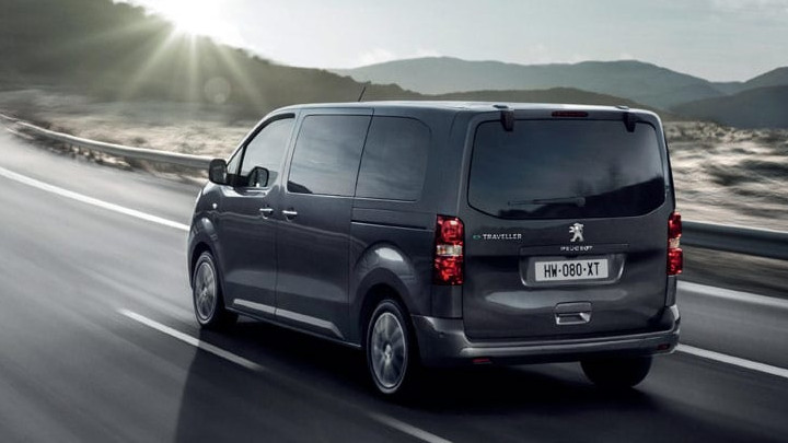Grey Peugeot e-Traveller Exterior Rear Driving