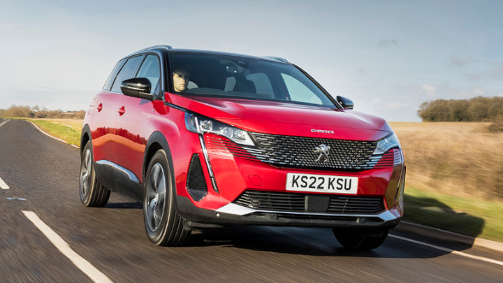 Red Peugeot 5008 Exterior Front Driving