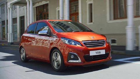 Orange Peugeot 108