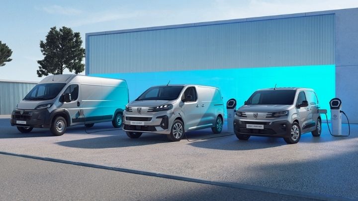 Fleet of Peugeot E-Boxer parked in a charging station