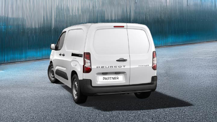Back of a white Peugeot Partner