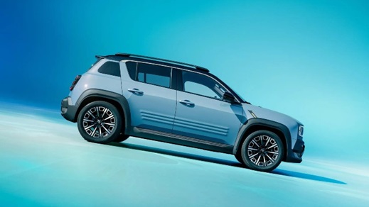 Blue Renault 4 Exterior Side Static in Studio