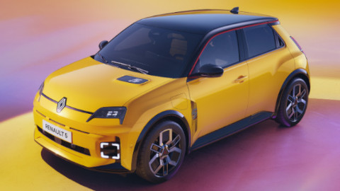 Renault 5 Electric Front Angle Yellow