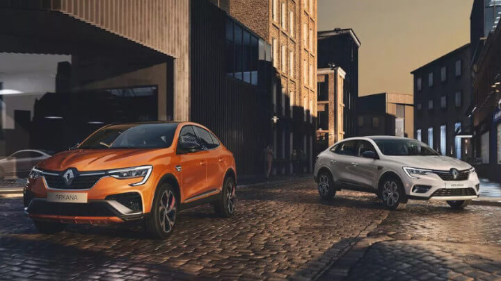 Orange and White Renault Arkanas Front