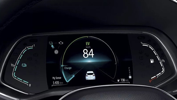 Renault Clio E-Tech Hybrid Electric Mode on Dashboard