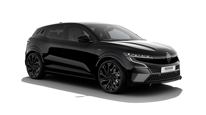 Black Renault Megane E-Tech Iconic esprit Alpine