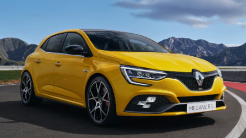 Yellow Renault Megane RS Front