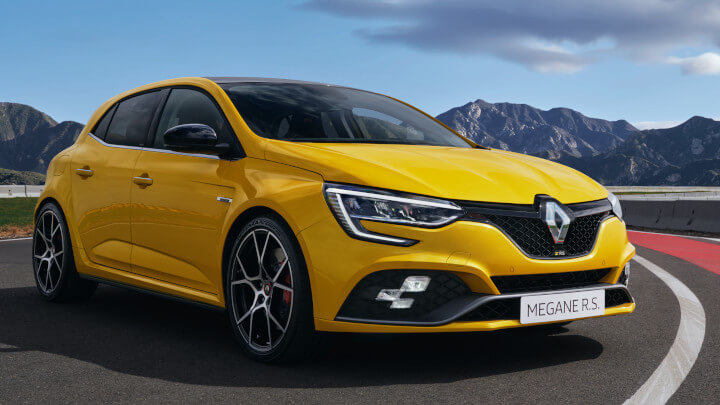 Yellow Renault Megane RS Front