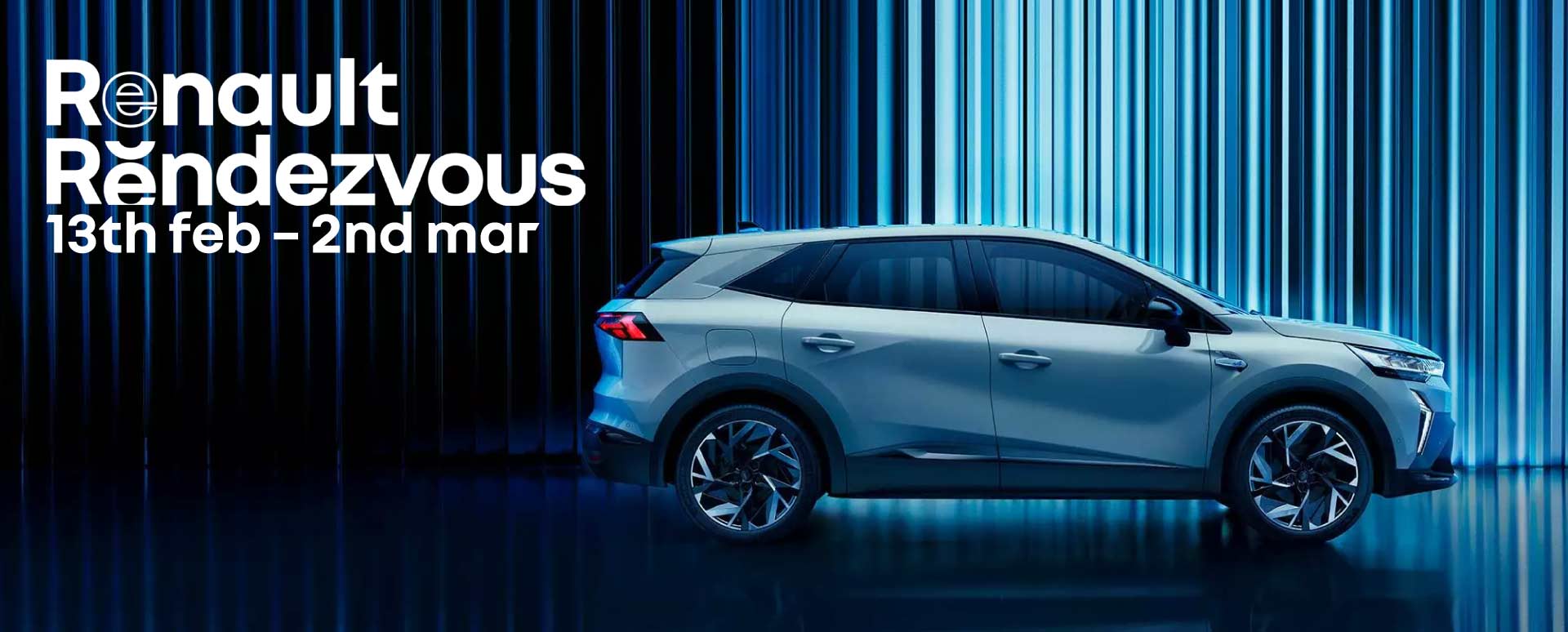 Side View Pale Blue Renault Vehicle 13th-Feb-2nd March in Top Left