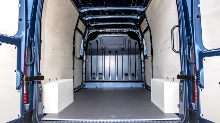 Loading Area of a Blue Renault Master Van