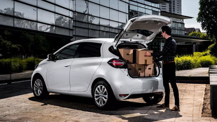 White Renault ZOE Van Loadspace