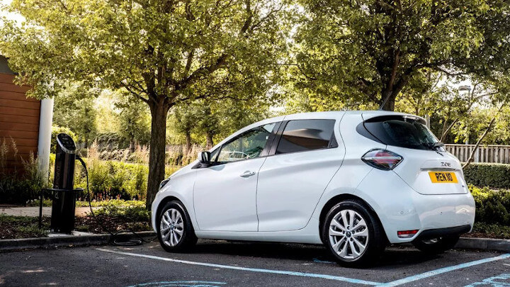 White Renault ZOE Van on Charge