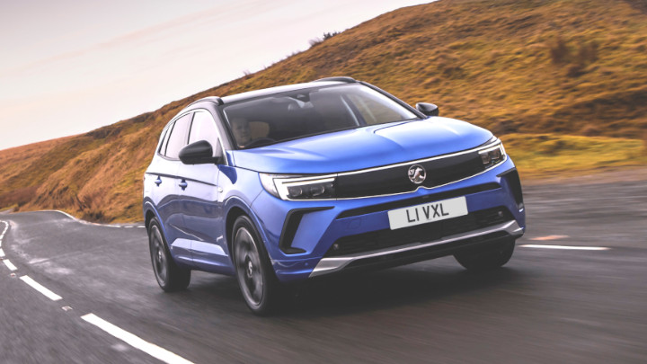 Blue Vauxhall Grandland Exterior Front Driving