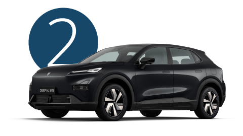 Black Changan Deepal S05 Exterior Front in Studio with Step 2 Background