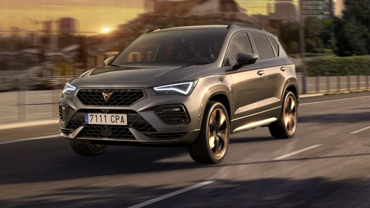 Grey CUPRA Ateca driving on the road