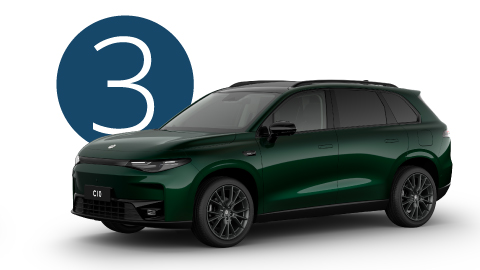 Green Leapmotor C10 Exterior Front in Studio with Step 3 Background