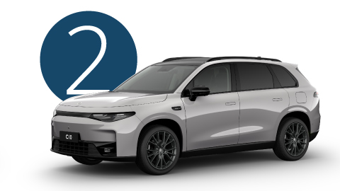 White Leapmotor C10 Exterior Front in Studio with Step 2 Background