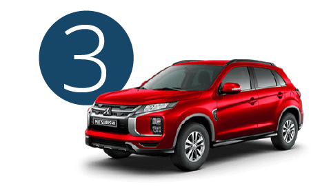 Red Mitsubishi in Studio with Step 3 Background