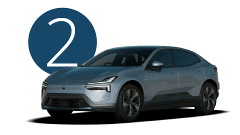 Blue Polestar in Studio with Step 2 Background