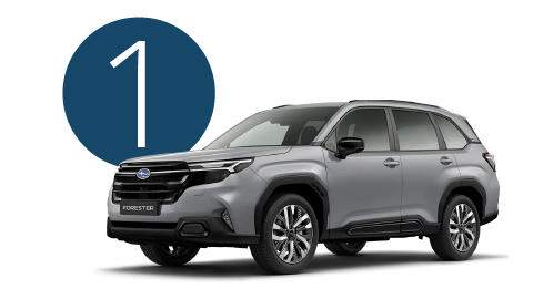 Grey Subaru Forester in Studio with Step 1 Background