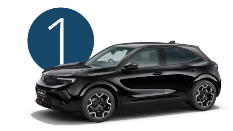 Black Vauxhall Mokka Exterior Front in Studio with Step 1 Background